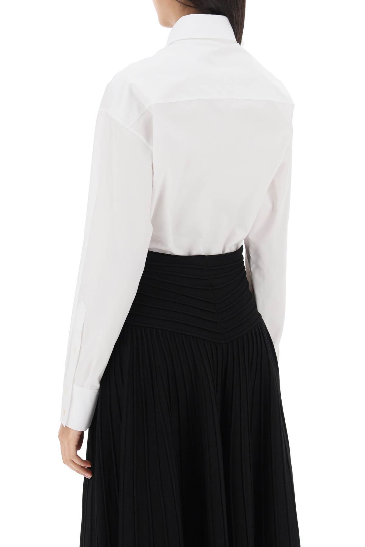 Alaïa Long-sleeved Lapel Jumpsuit In White