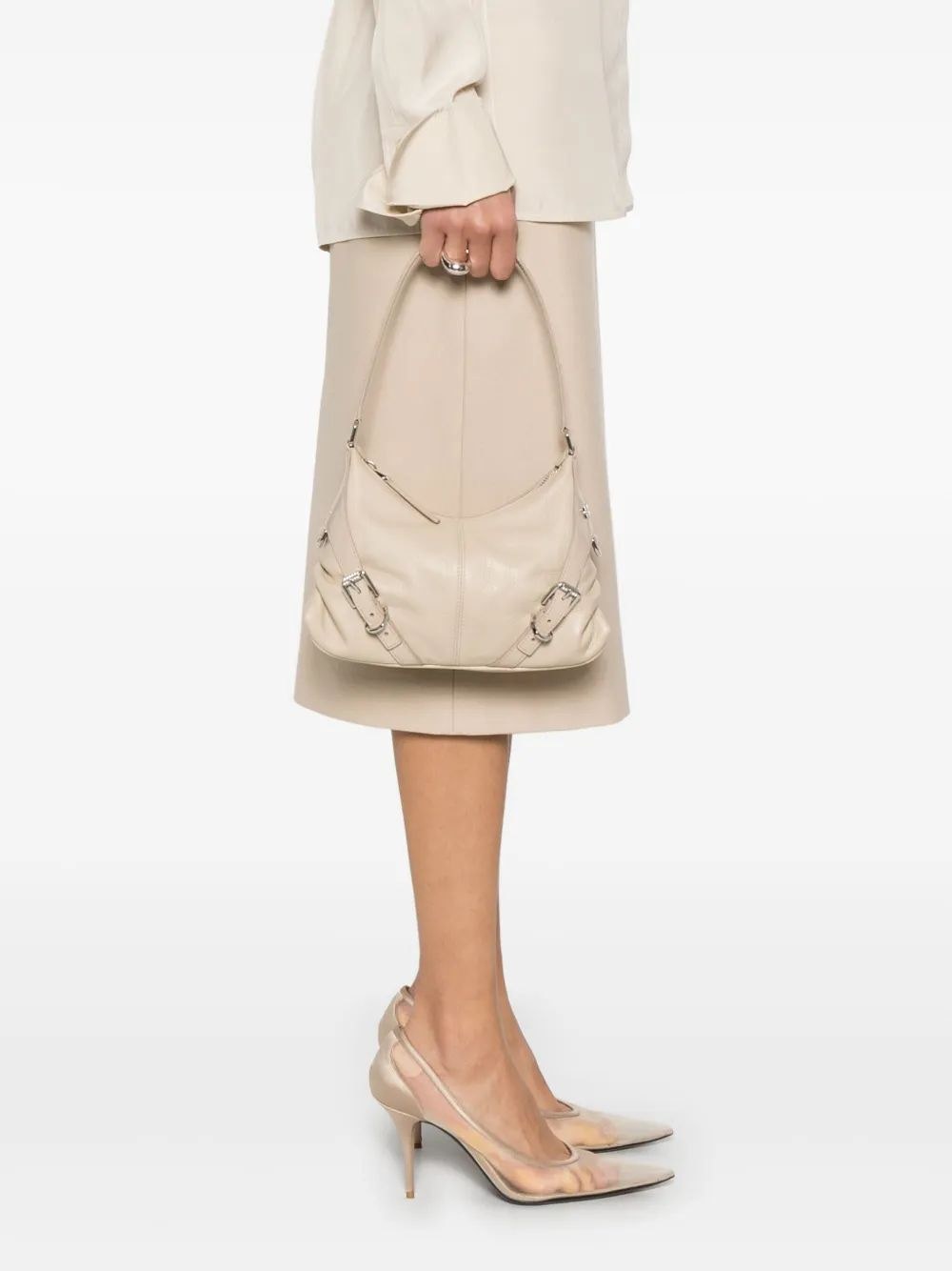 Givenchy Small Voyou Shoulder Bag In Natural Beige