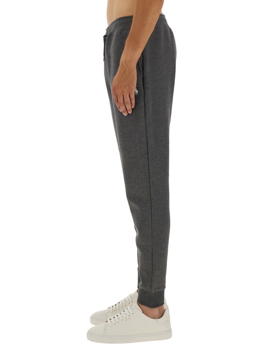 Polo Ralph Lauren Tapered Jogger Pants With Drawstring Waist And Ribbed Cuffs In Gray