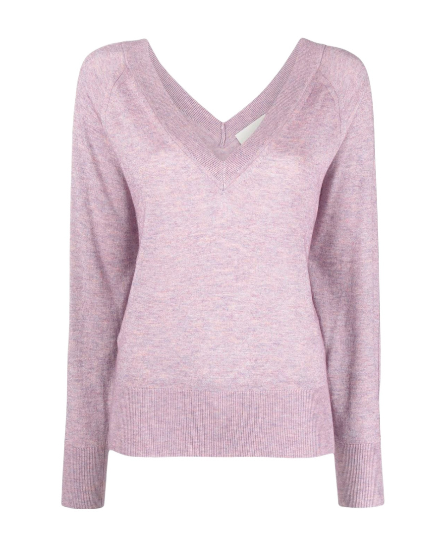 Isabel Marant V-neck Fine Knit In Pink