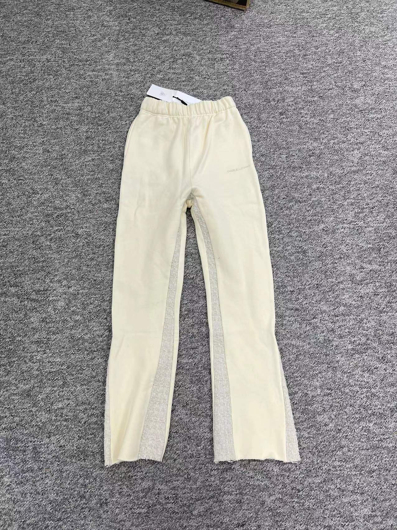 Charlie Luciano Stitched Chanel Style Sweatpants In White