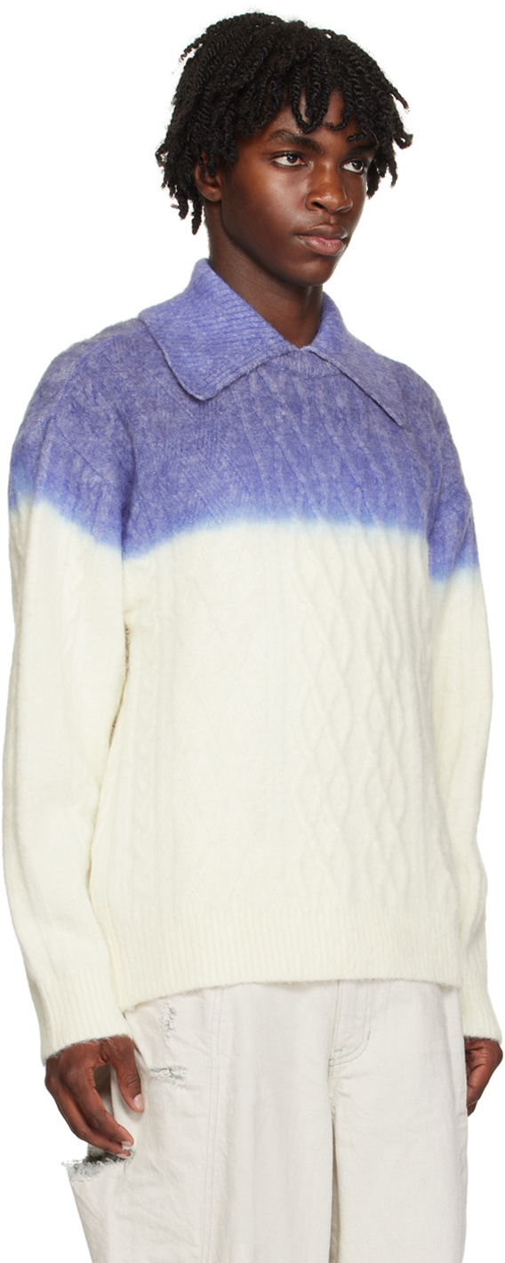 Ader Error Gradual Knitted Sweater In White