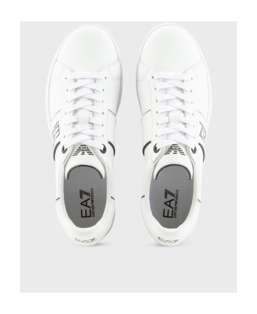 Ea7 Logo-print Leather Sneakers In White