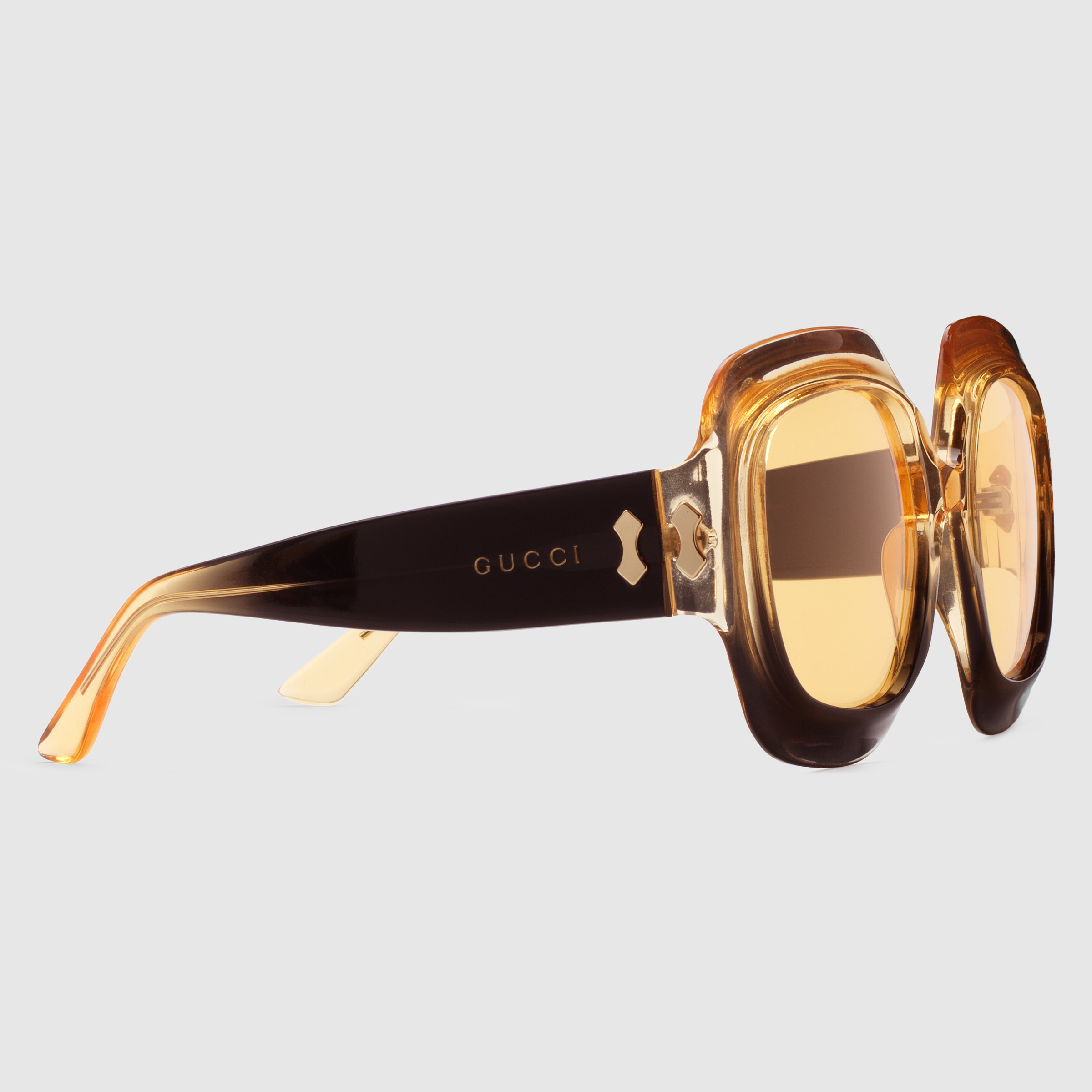 Gucci Ombré-effect Oversized-frame Sunglasses In Nude