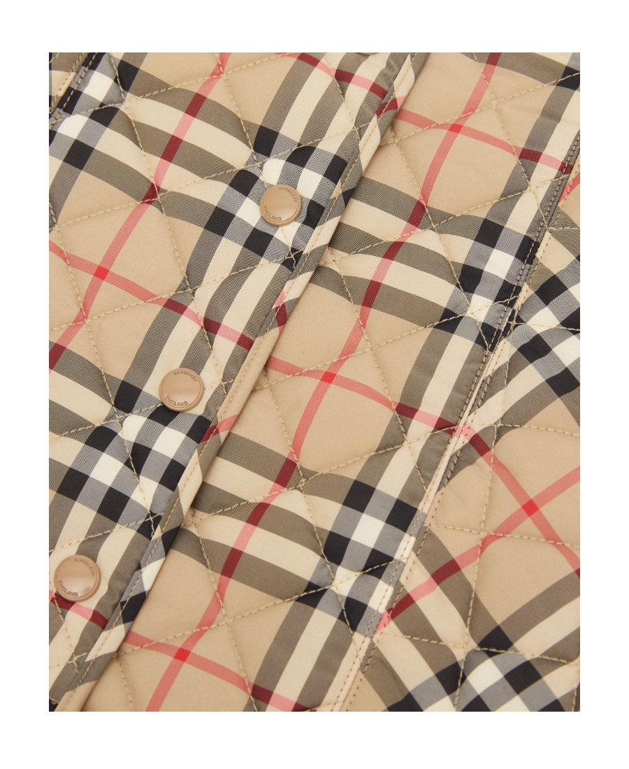 BURBERRY CHECK-PRINT QUILTED PINAFORE DRESS