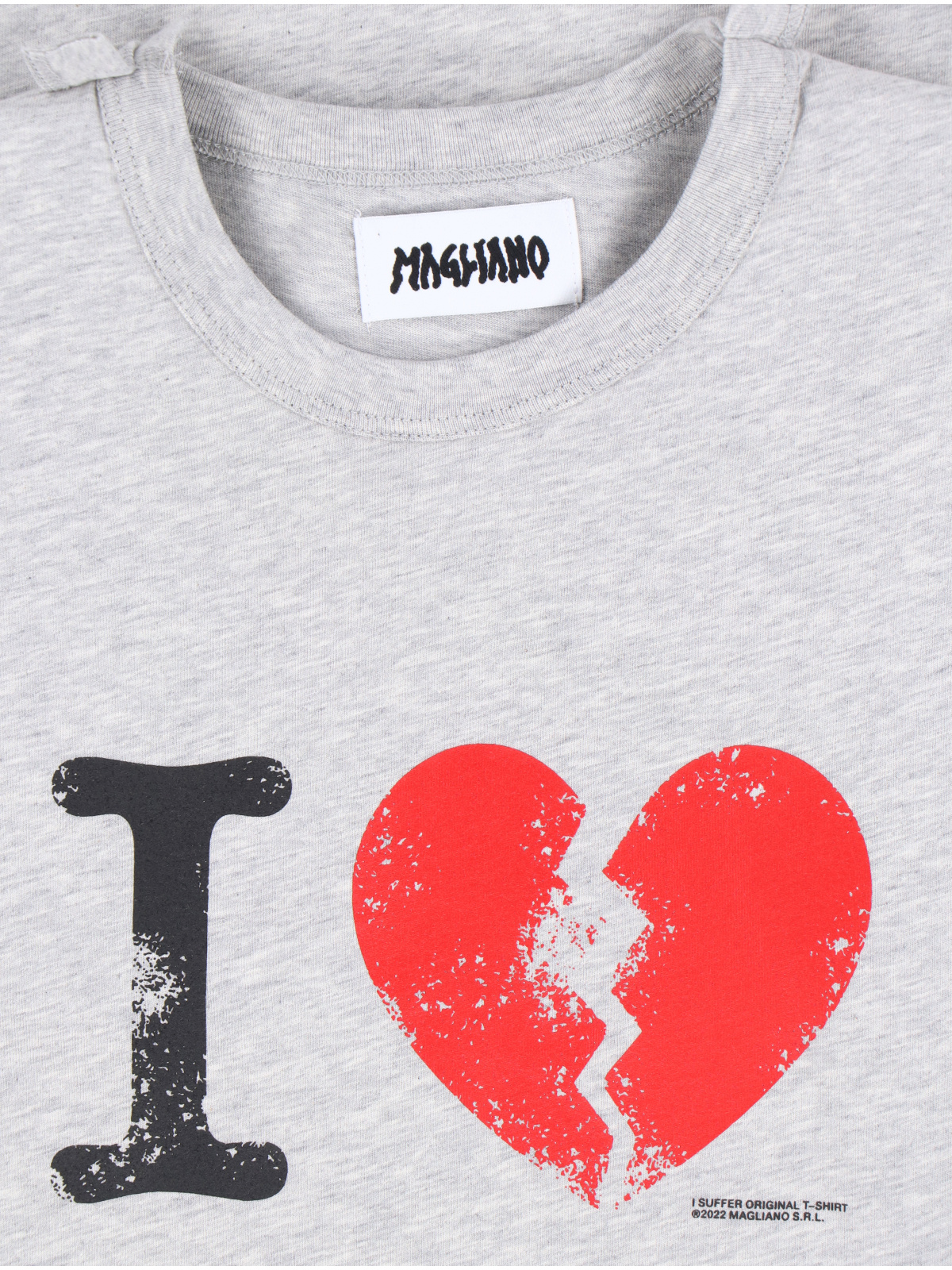 Magliano Graphic Print Crew Neck Short Sleeve T-shirt In Gray