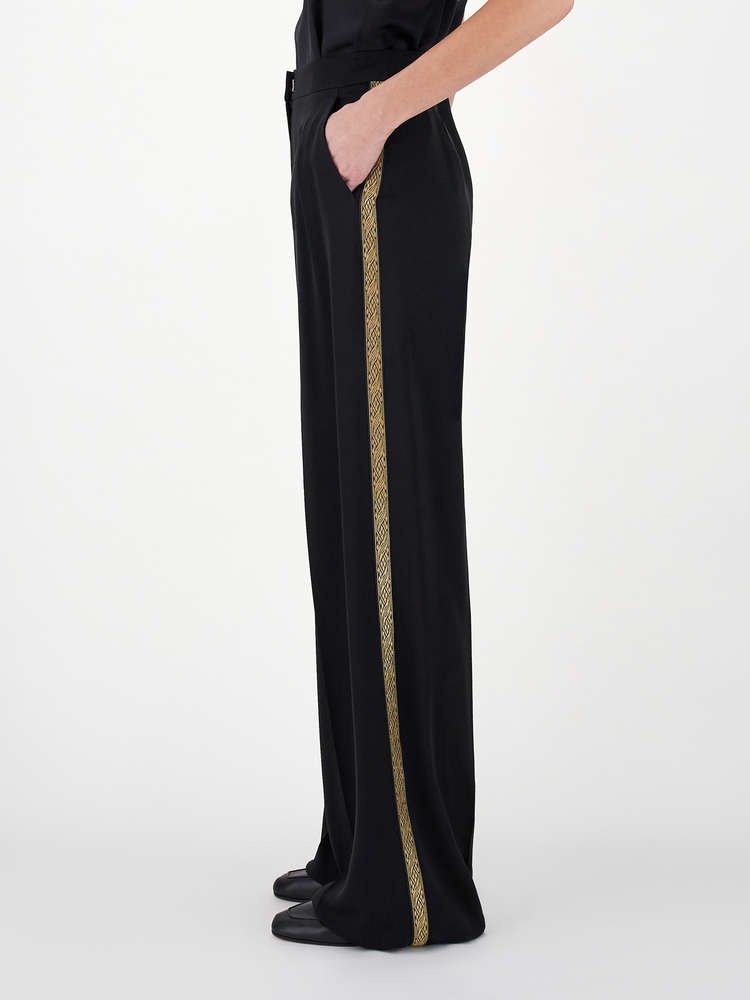 Max Mara Extra Silk Casual Pants In Black