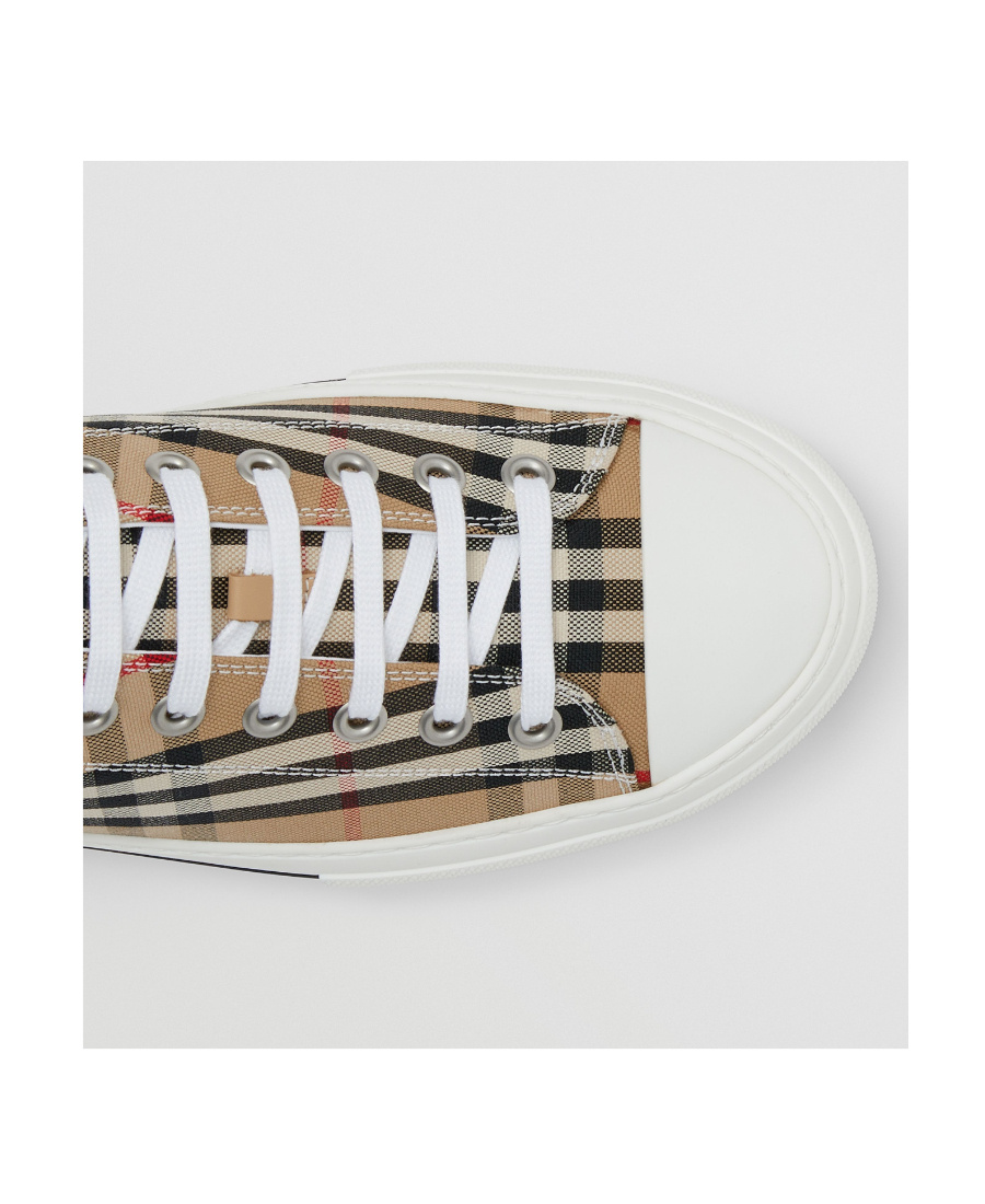 Burberry Women Vintage Check Cotton Sneakers In Brown