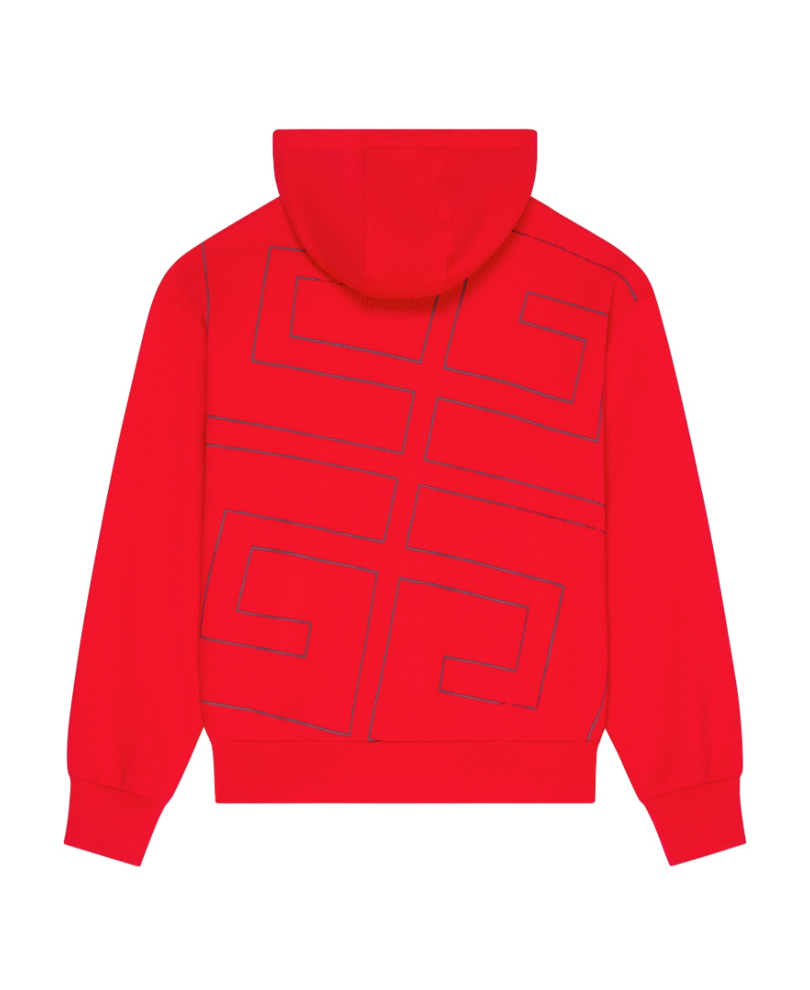 Givenchy 4g Plush Hoodie In Red