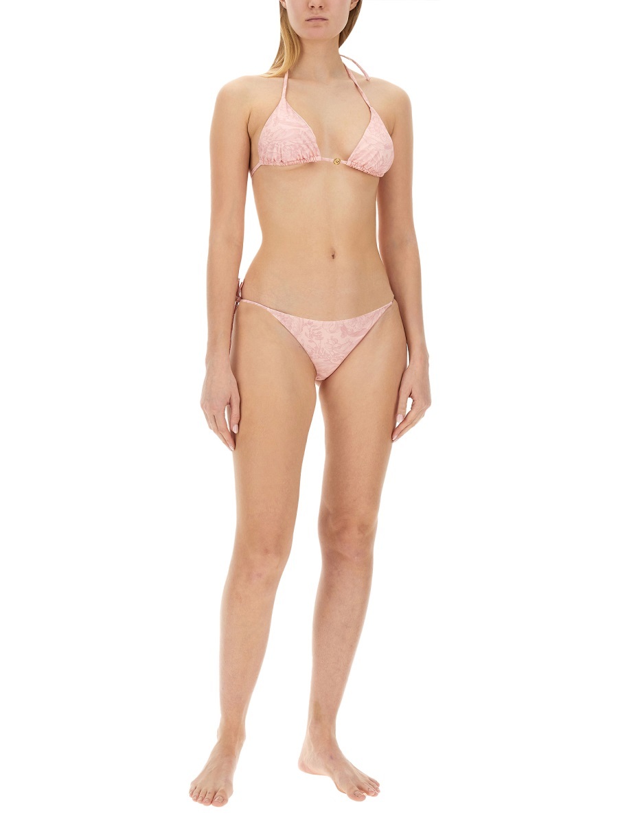 Versace Baroque Print Bikini Bottom In Nude