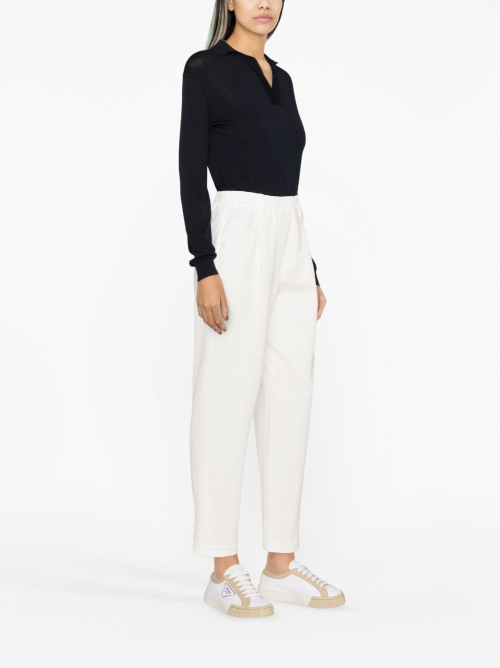 Brunello Cucinelli Pleated Cotton-blend Twill Tapered Pants In White