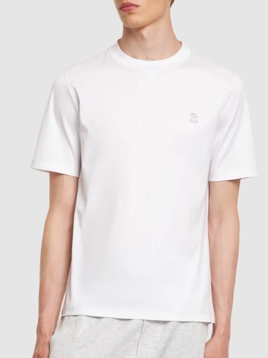 Brunello Cucinelli Logo-embroidered Cotton T-shirt