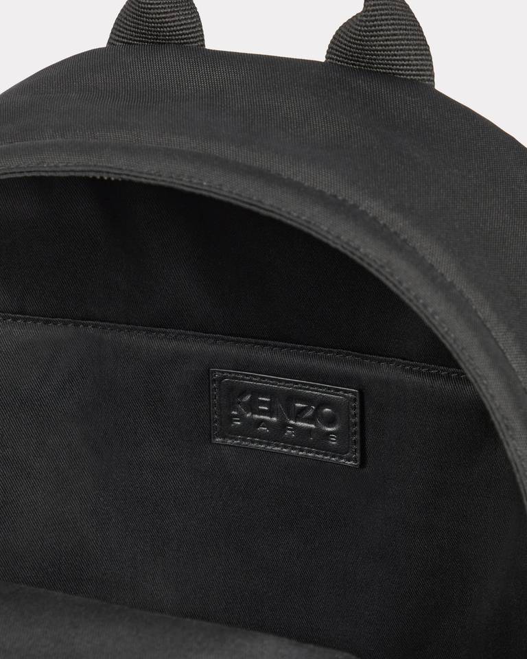 Kenzo Top Handle Backpack With Front Zip Pocket In Black