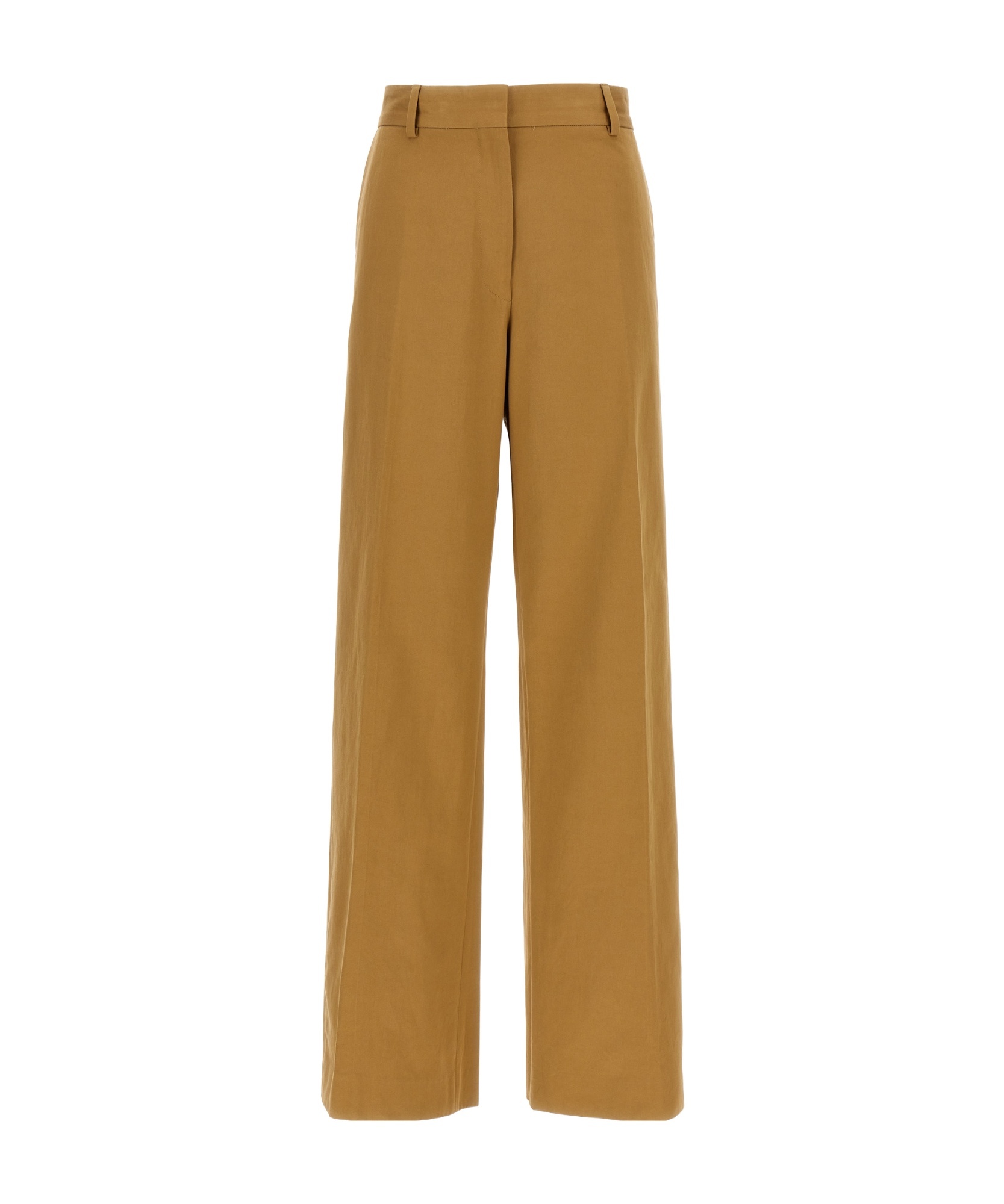 Dries Van Noten 'paxy' Wide Leg Trousers With Front Crease In Brown