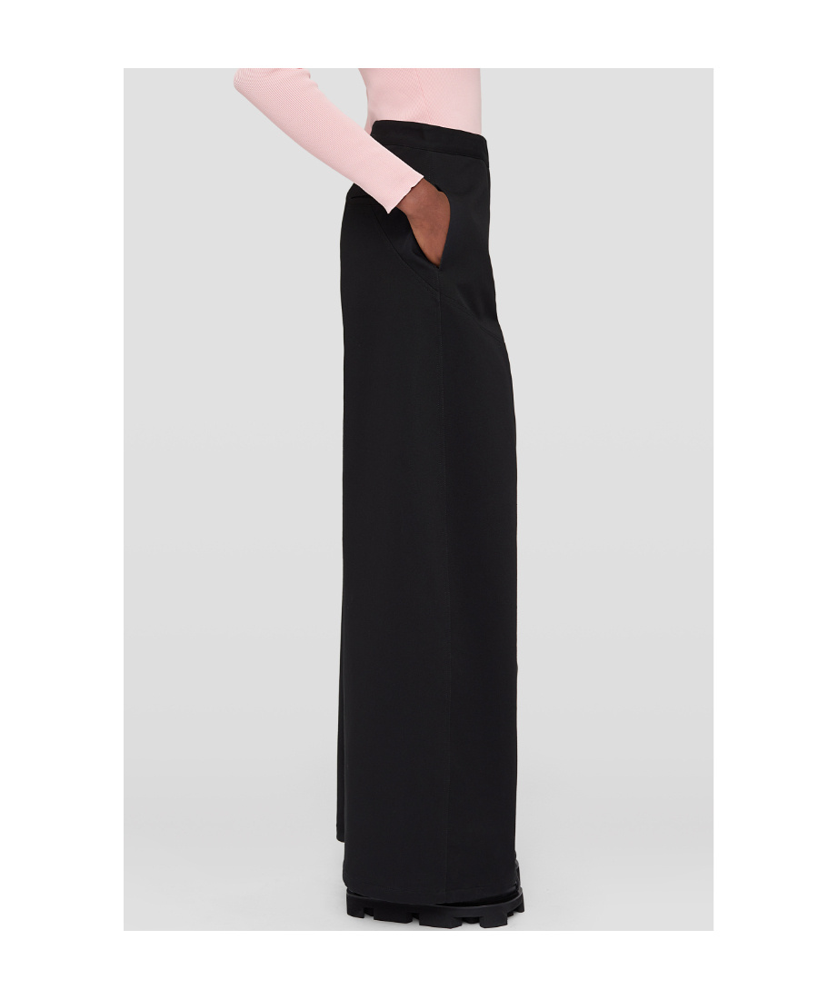 Jil Sander Flared Cotton Trousers In Black