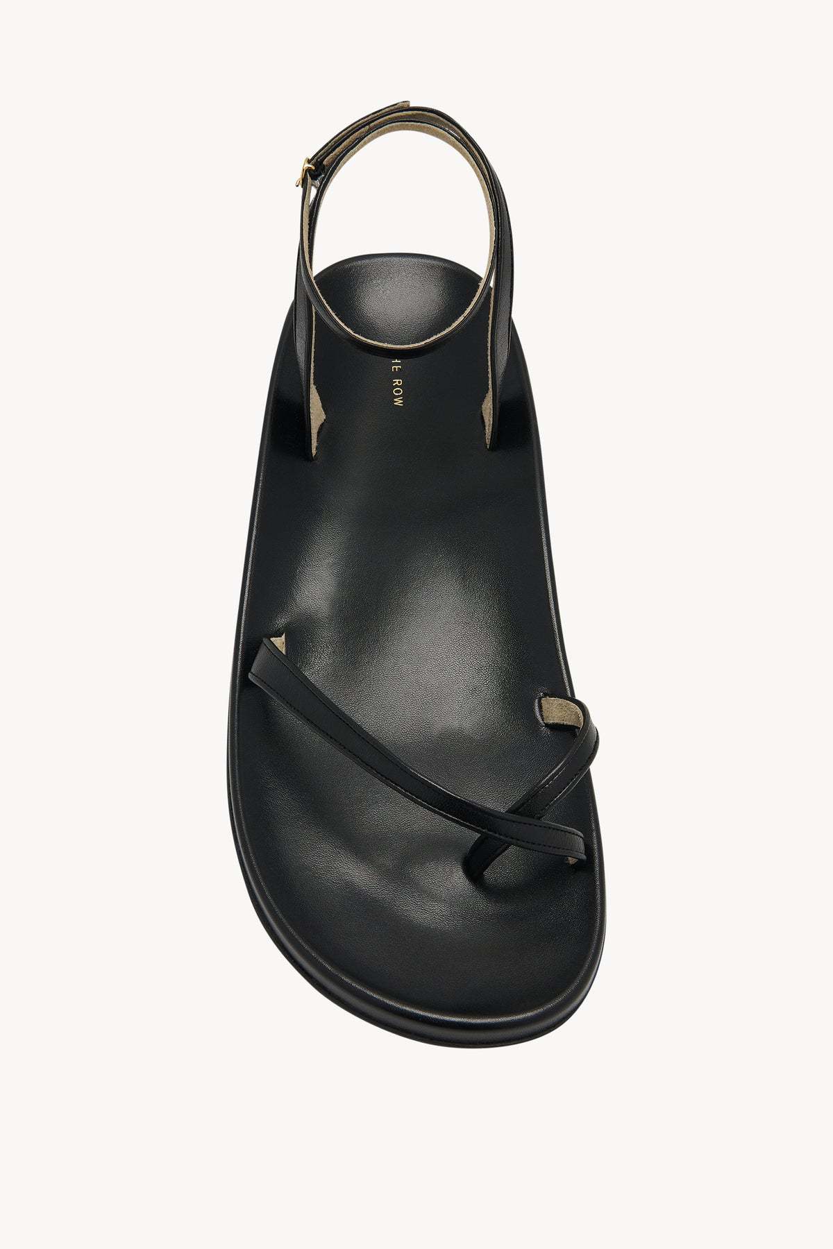 The Row Leather Cross-strap Sandals In Black