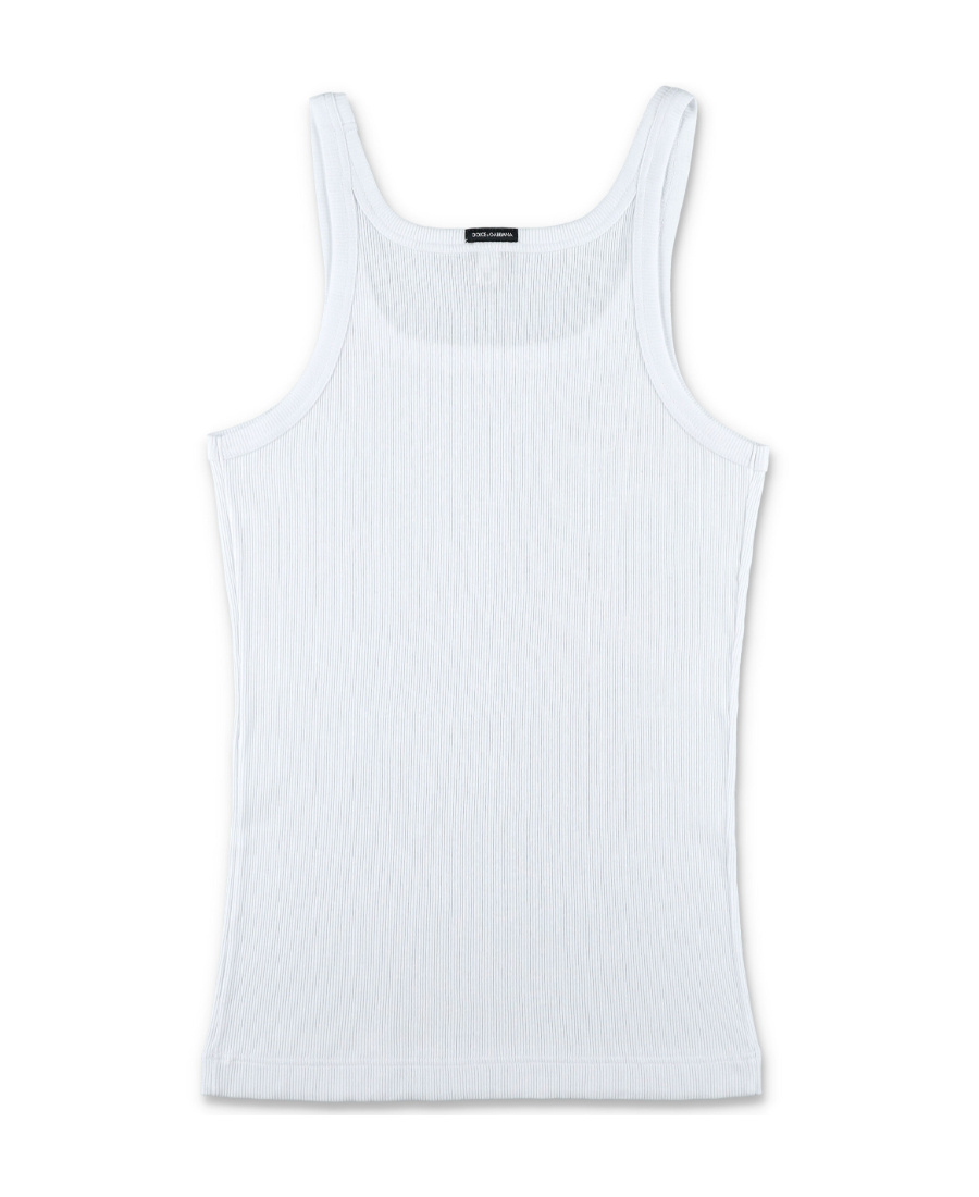 Dolce & Gabbana Men's Soft Raffia D&g Tank Top In White
