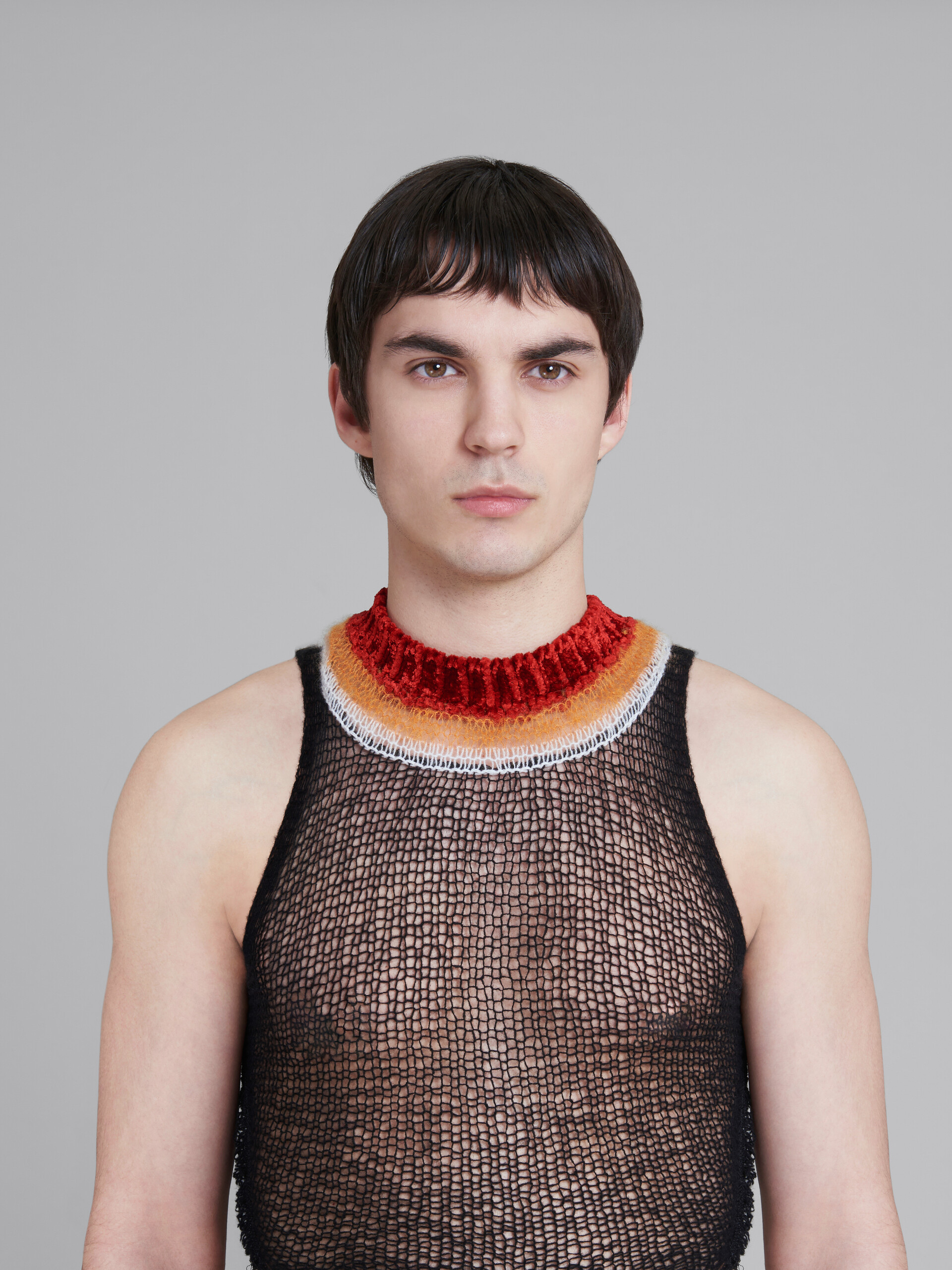 Shop Marni Black Wool-cashmere Top With Cutout In Gray