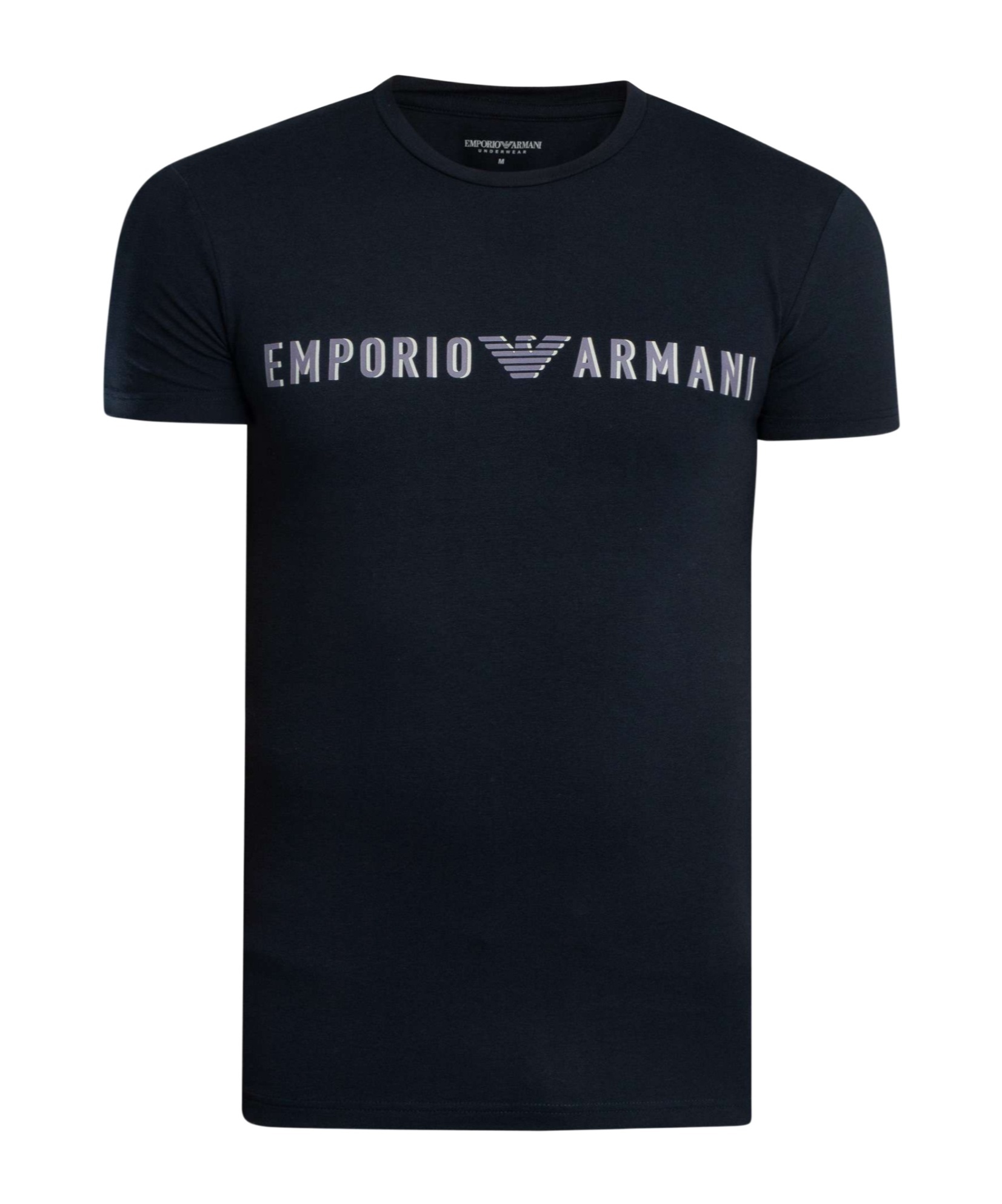 Emporio Armani Cotton Crew Neck T-shirt In Black