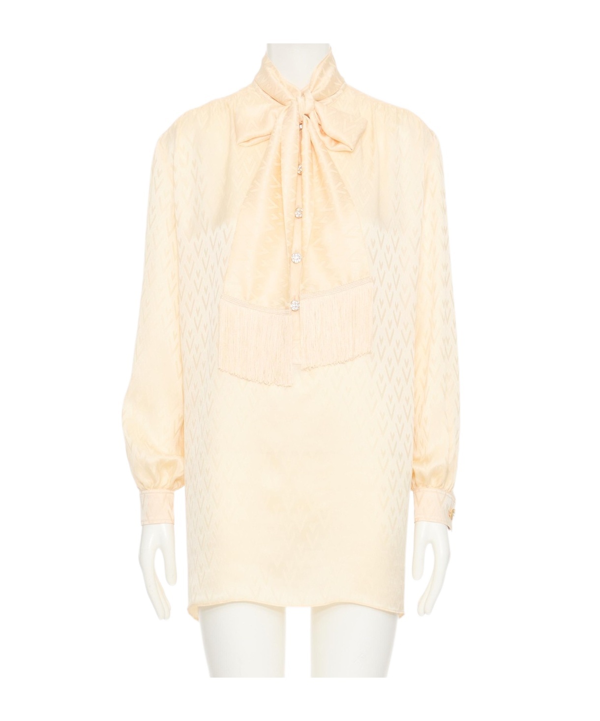 Valentino Toute La V Silk Jacquard Top In White
