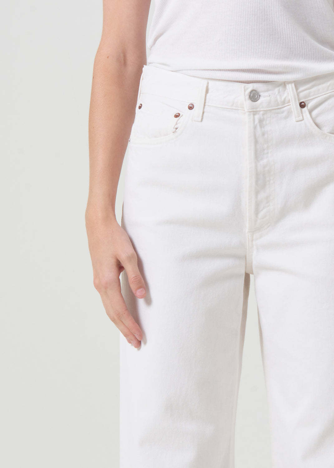 Agolde Dame Wide Leg Jeans In White