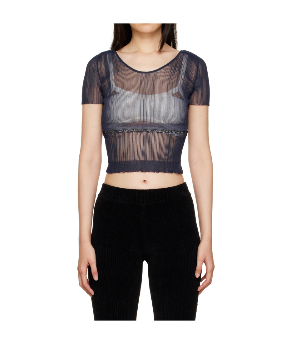 Jacquemus La Maille Sognu Crop T-shirt In Black