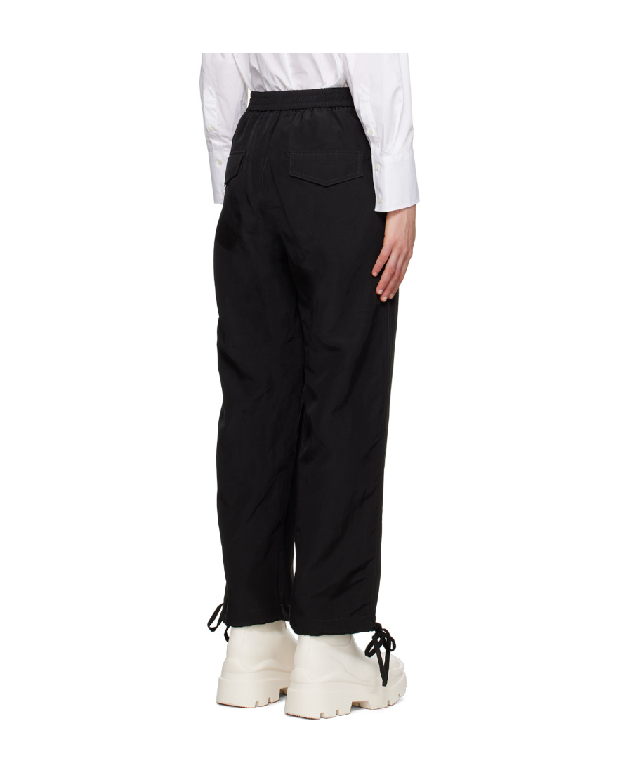 Msgm Elasticated-ankles Wide-leg Trousers In Black