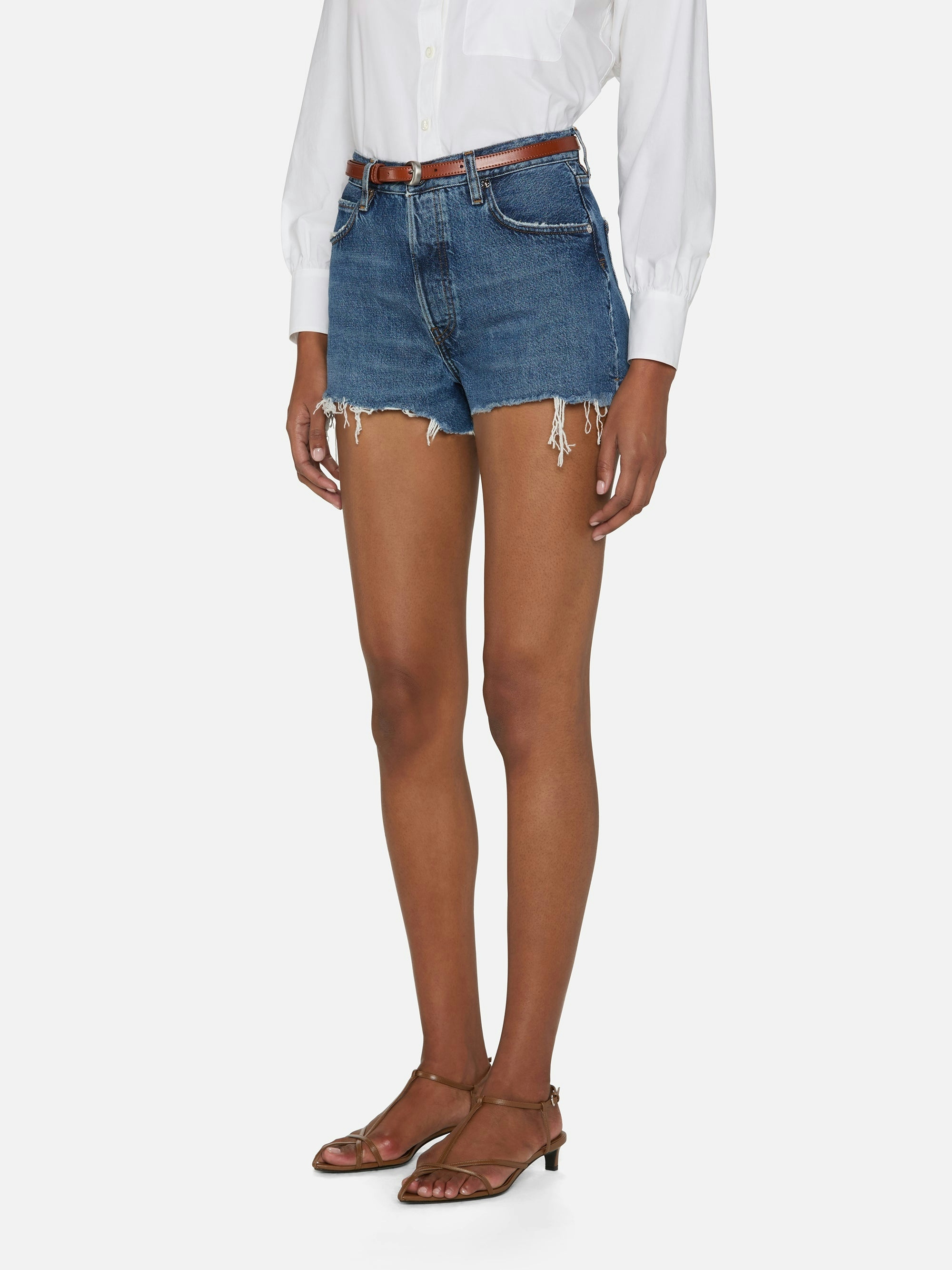 FRAME DENIM SHORTS WITH BELT LOOPS