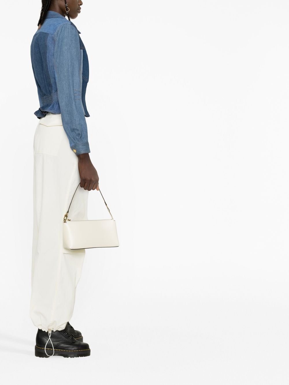 Marine Serre Blue Panelled Denim Jacket In Blue