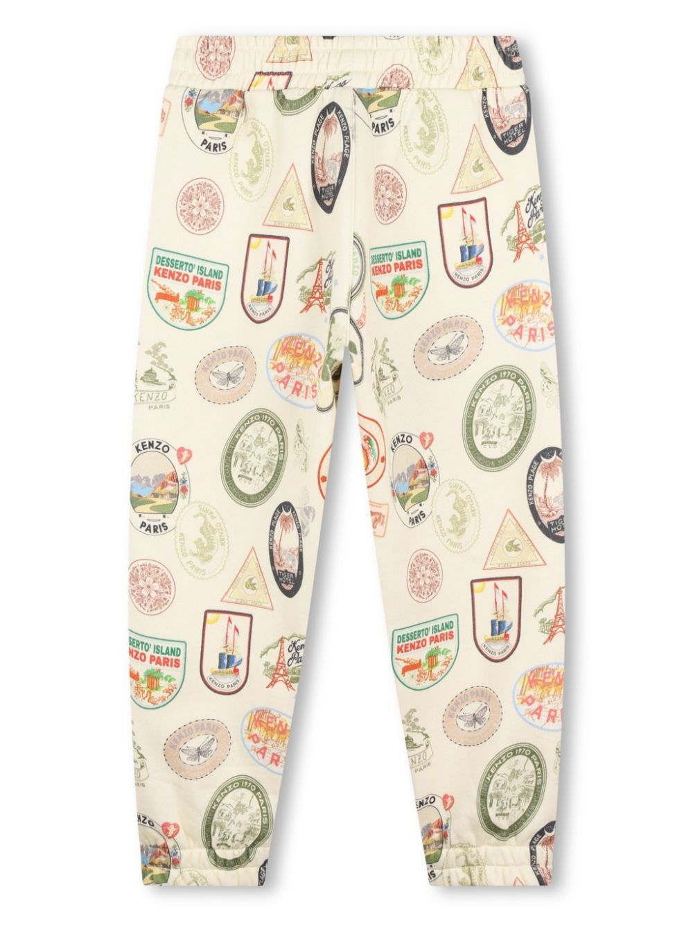 Kenzo All-over Print Cotton Jogging Trousers In White