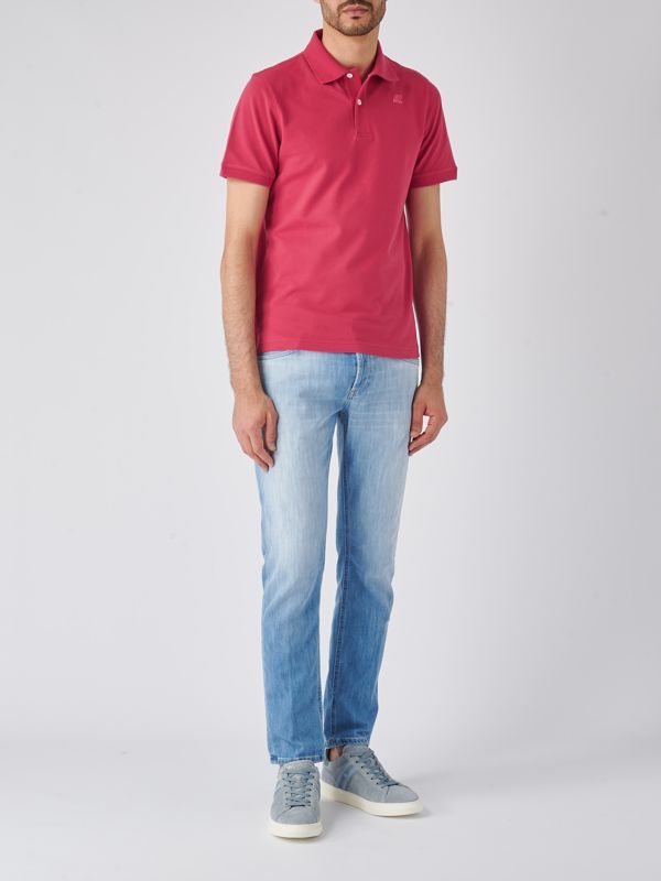 K-way Short-sleeved Polo Shirt In Red