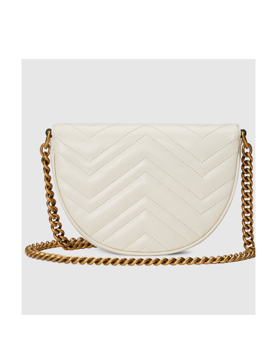 Gucci White Gg Marmont Mini Cross Body Bag In White