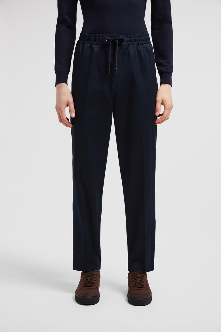Moncler Cotton Trousers In Blue