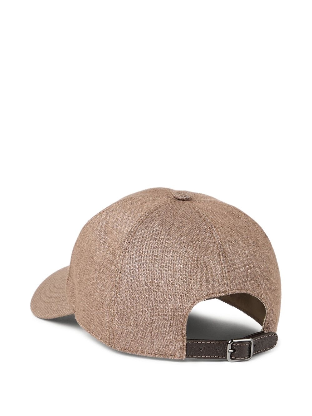 Brunello Cucinelli Linen-blend Sparkling Logo Baseball Cap In Brown