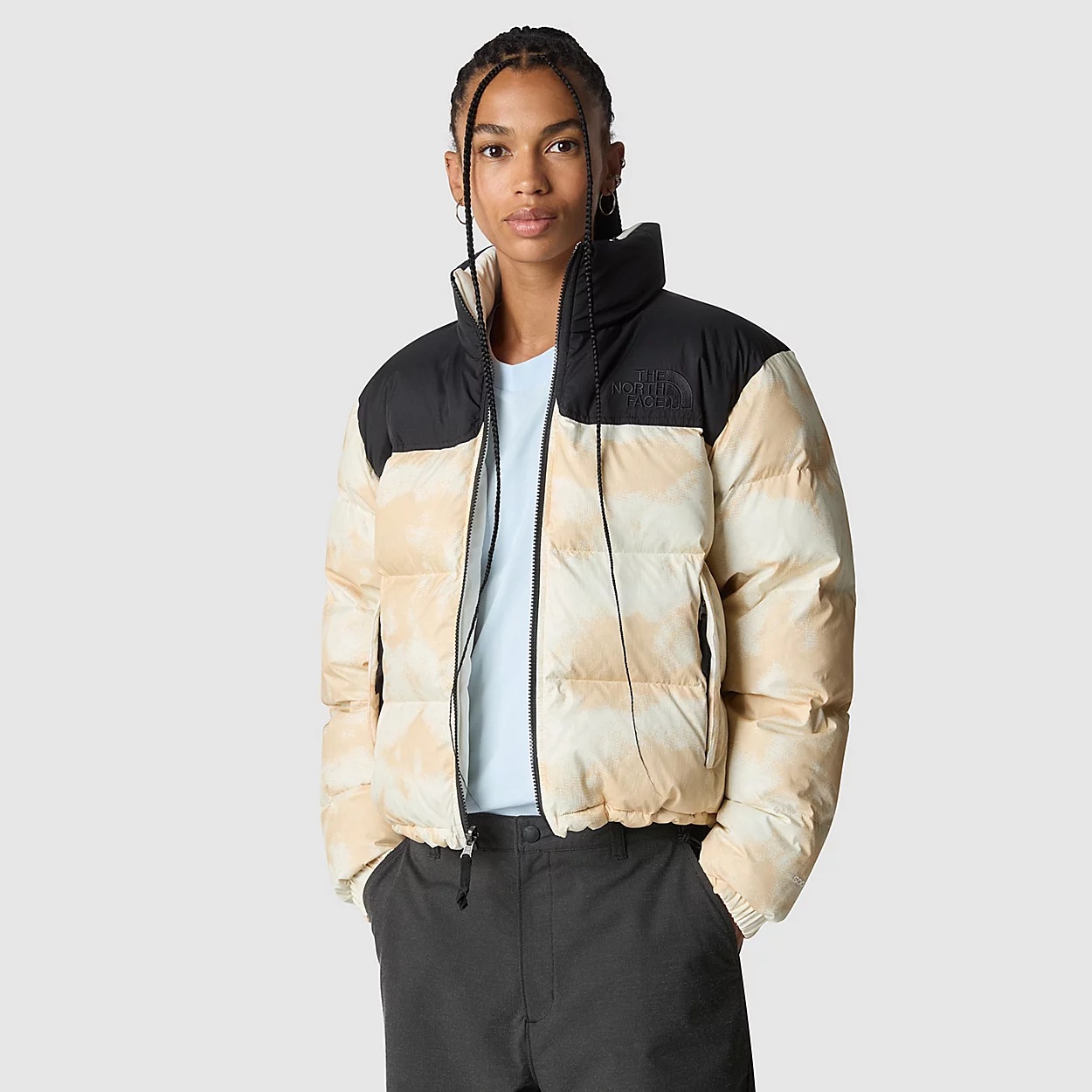 Shop The North Face 92 Crinkle Nuptse Down Jacket In Nude