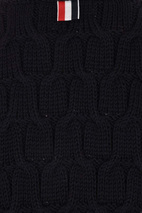 Thom Browne Crisscross Virgin-wool Cable-knit Jumper In Black