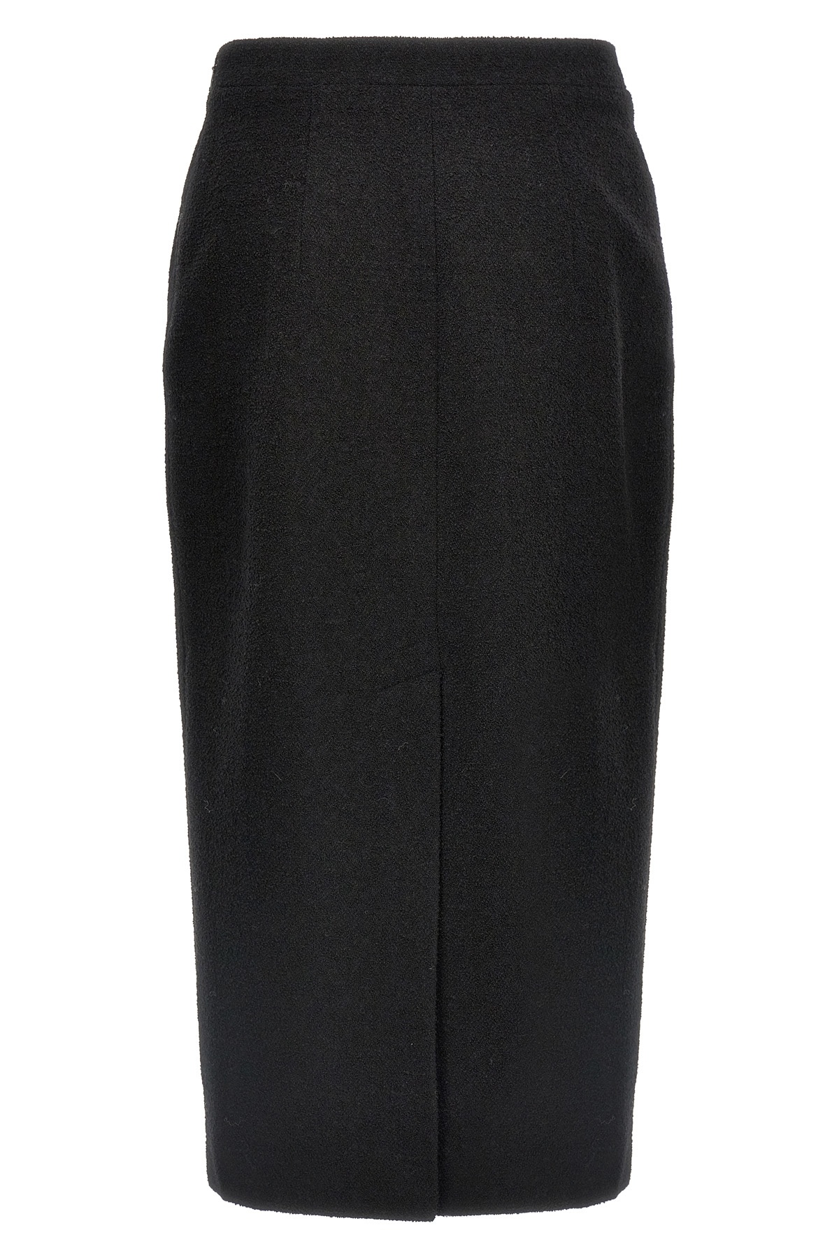 Alessandra Rich Midi Tweed Boucl Skirt In Black