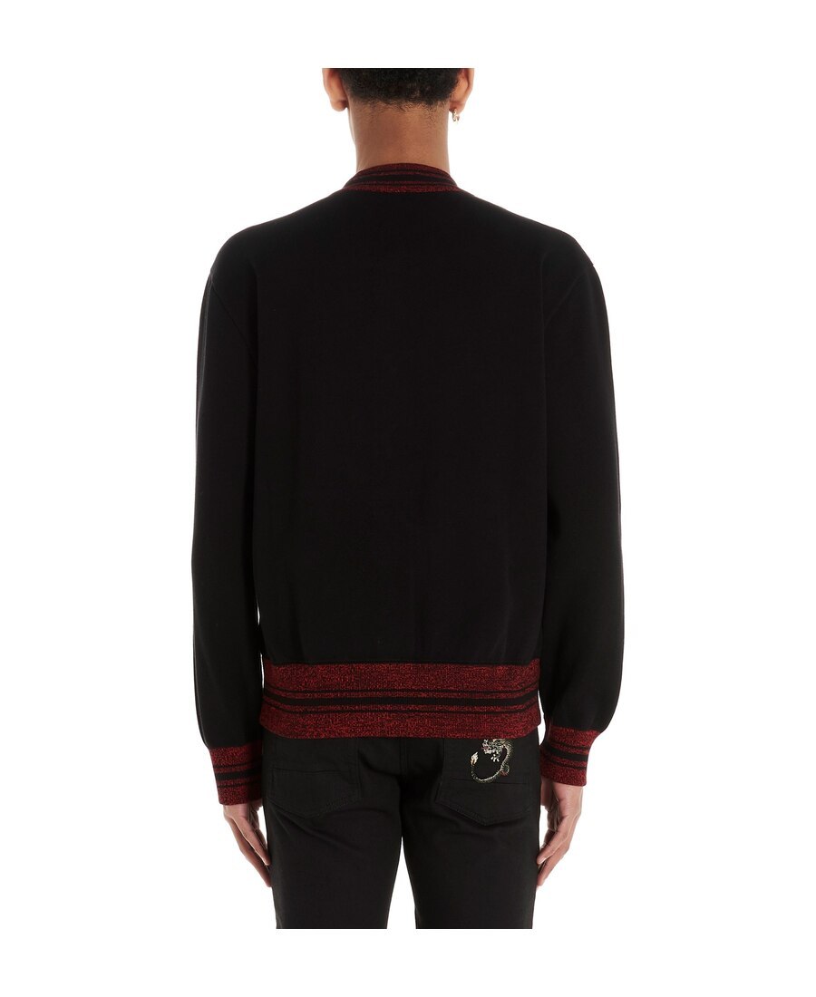 Alexander Mcqueen Skull Intarsia Bomber Jacket In Black