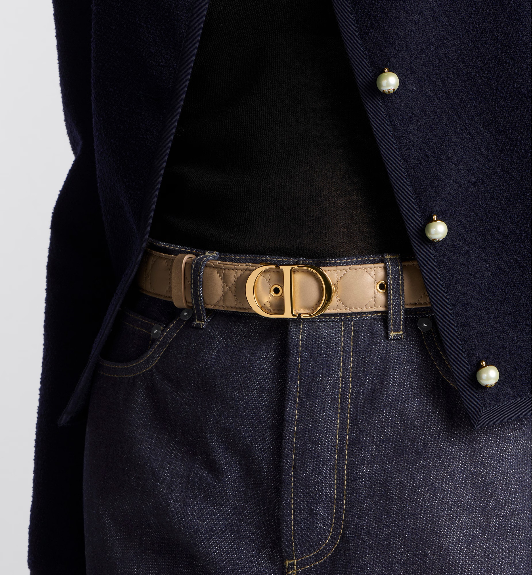 Dior 30 Montaigne Belt In Nude