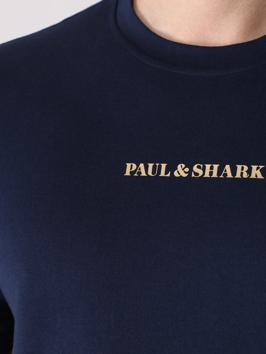 Paul & Shark Logo Pattern T-shirt In Black