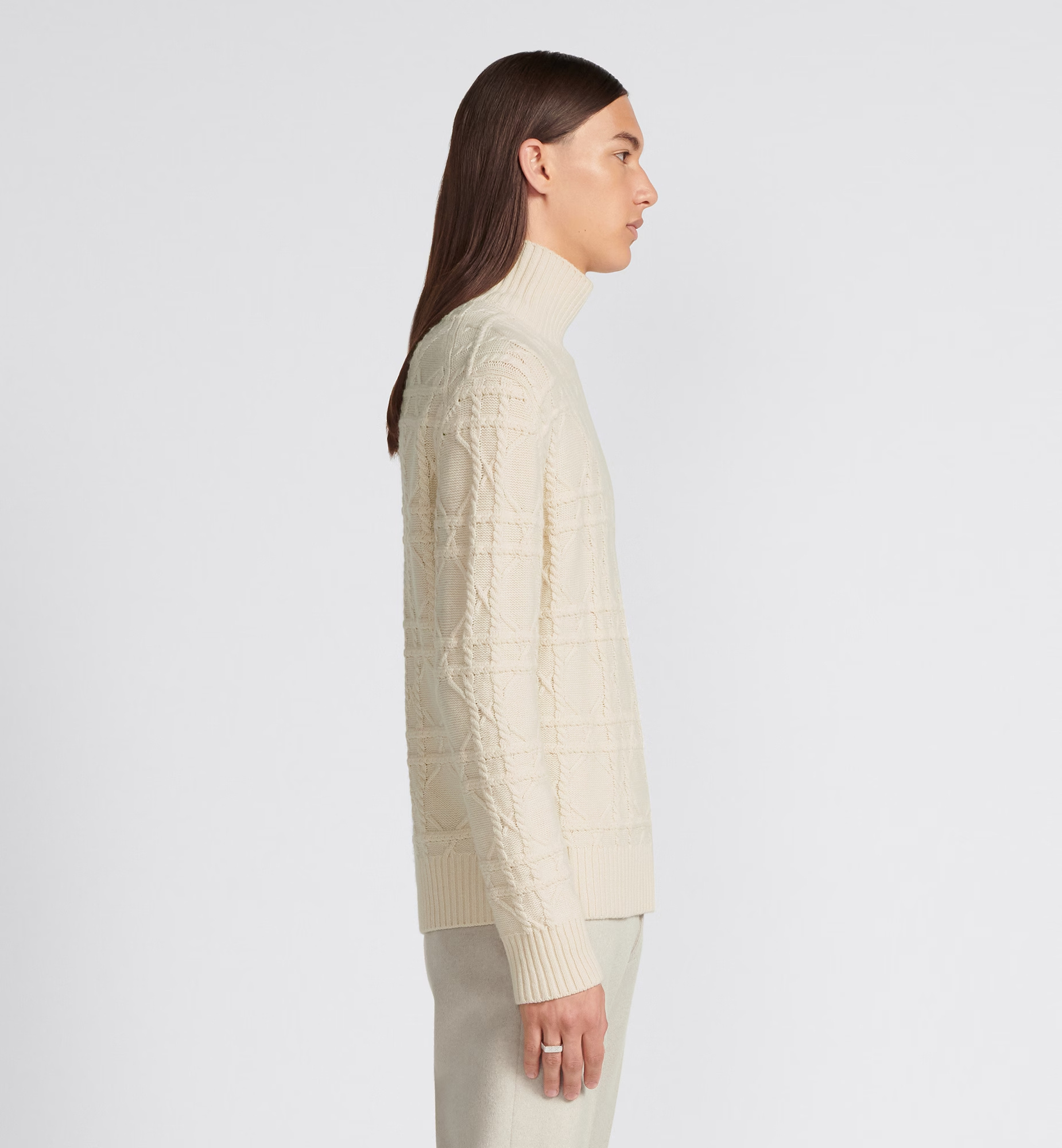 Dior Icons Pure Cashmere Turtleneck Sweater In White