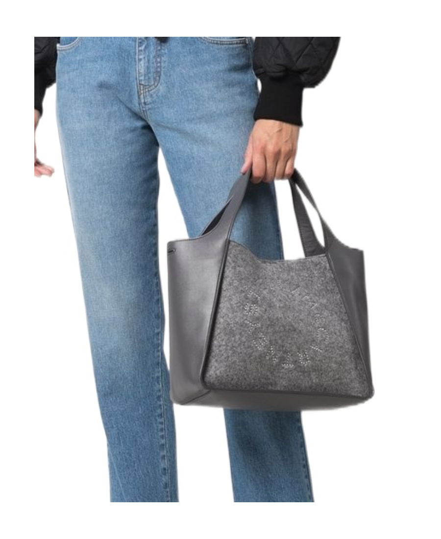 Stella Mccartney Eco Felt Top-handle Shoulder Bag In Gray