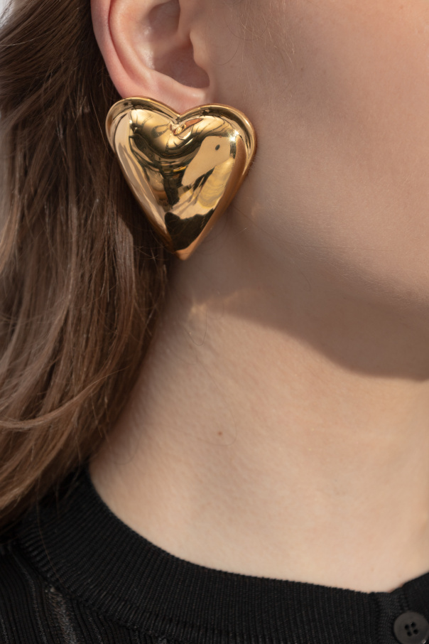 Alaïa Bombe Heart Stud Earrings In Yellow