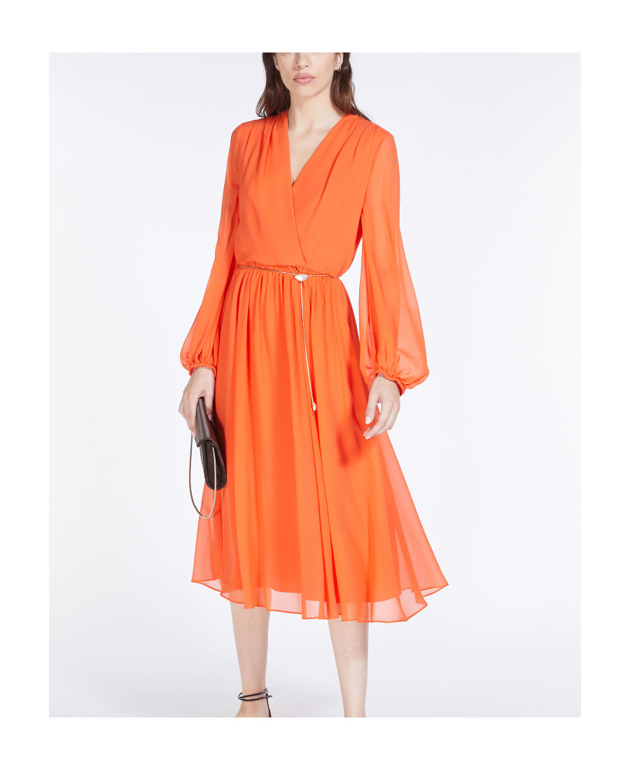 Max Mara V-neck Dress In Orange