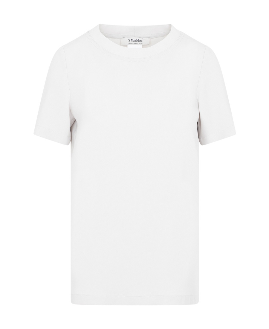 Max Mara T-shirt With Round Neck And Short Sleeves In White