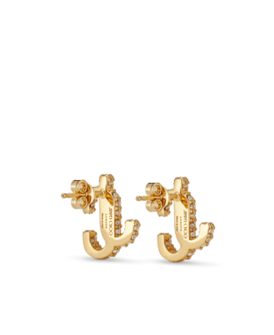 Jimmy Choo Crystal-embellished Jc Stud Earrings In Yellow