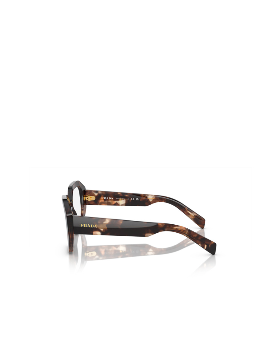 Prada Mens Brown Pr A07v Irregular-frame Acetate Optical Glasses In White