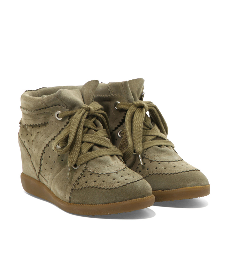 Isabel Marant Bobby Lace-up Wedge Sneakers In Green