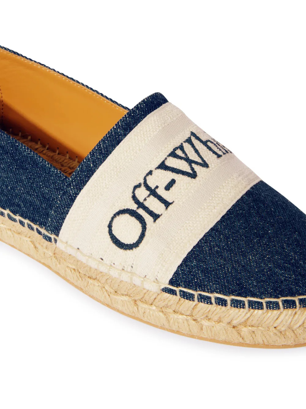 Off-white Blue Denim Bookish Espadrilles In Nude