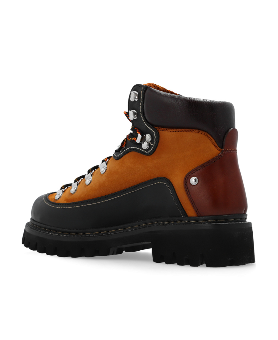 DSQUARED2 PANELLED LEATHER HIKING BOOTS